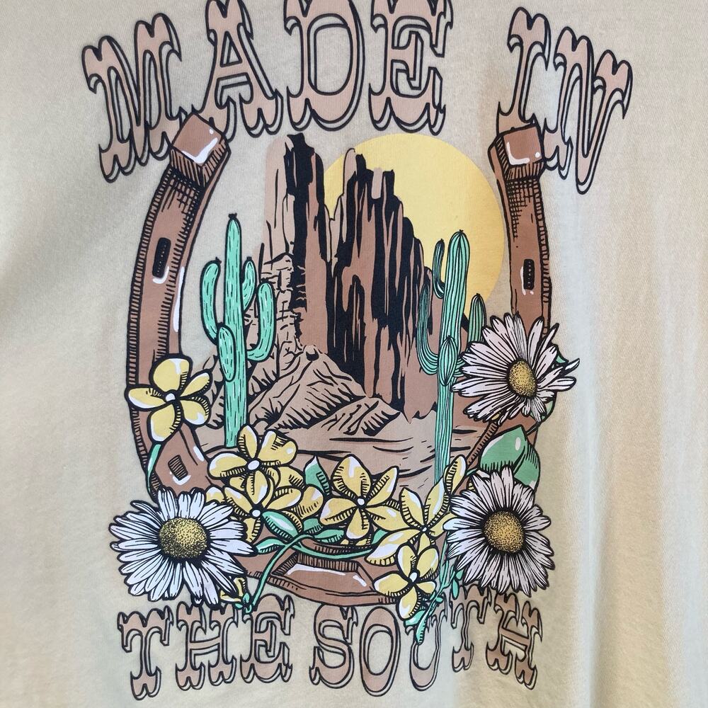 Outlaw Made In The South Graphic Short Sleeve Crop Top Large - Picture 2 of 8